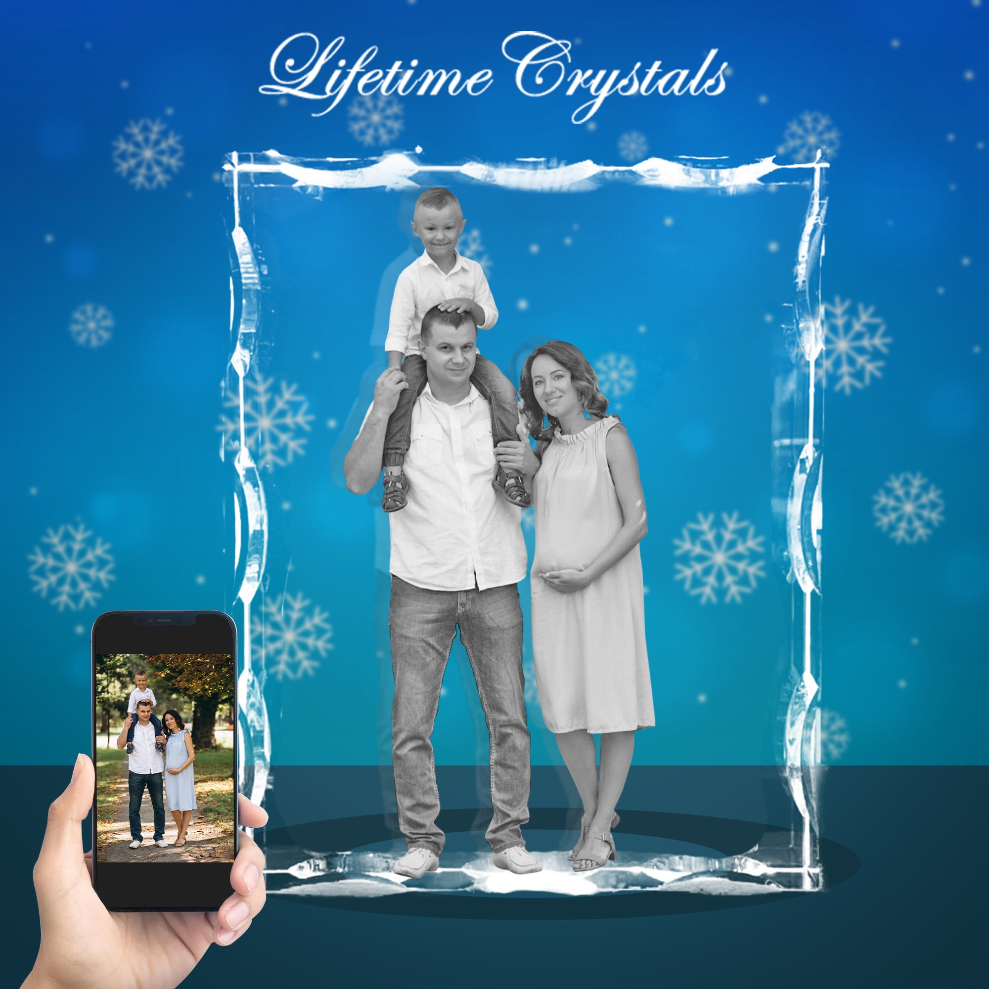 Small Notch 3D Crystal - Vertical