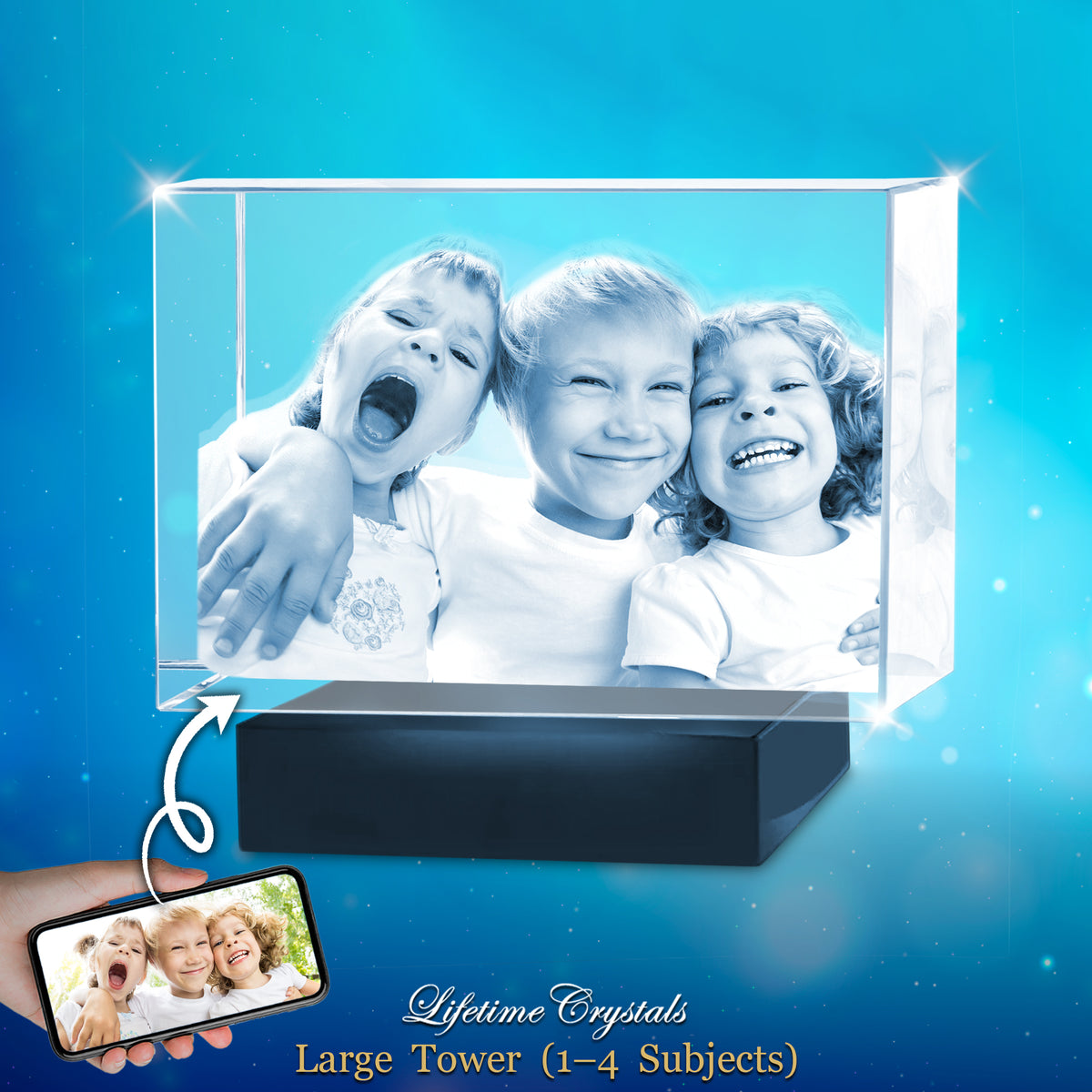 Extra Large 3D Tower Crystal - Horizontal