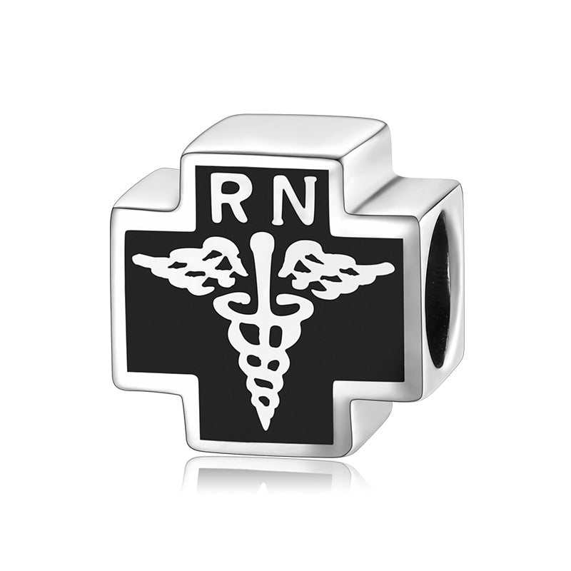 925 Sterling Silver Beaded Pendant Medical Heart Brain Bone Bracelet Diy Accessories charms