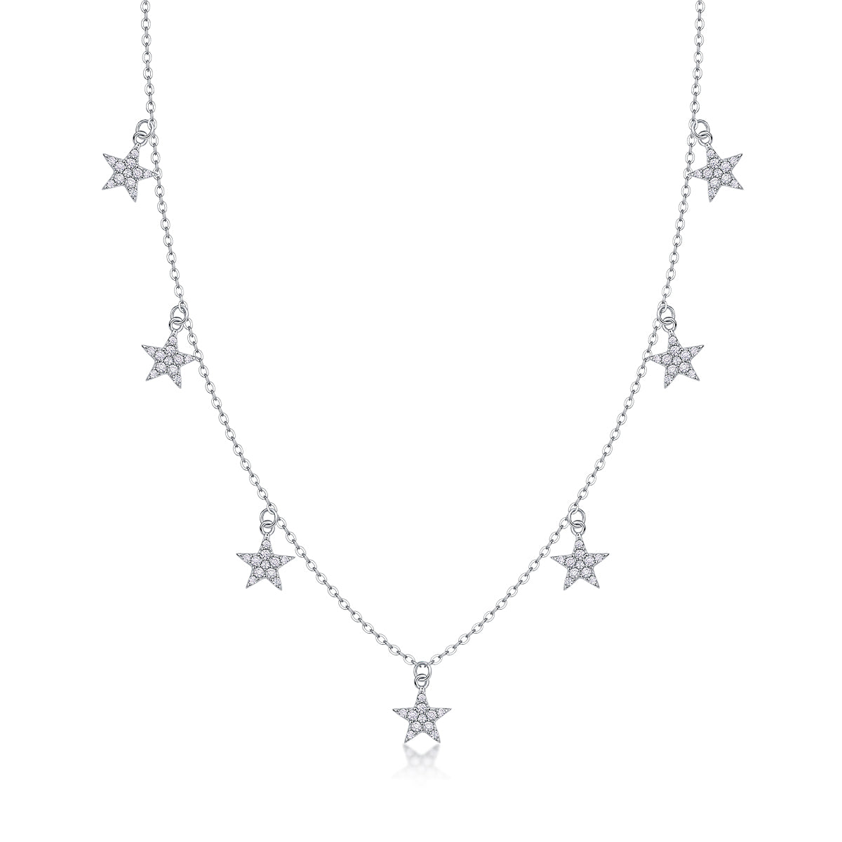 Star Love  Moissanite 925 Sterling Silvernecklace