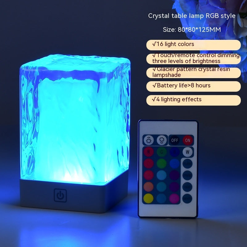 Crystal Lamp Atmosphere Desktop Night Light Touch Home Decor