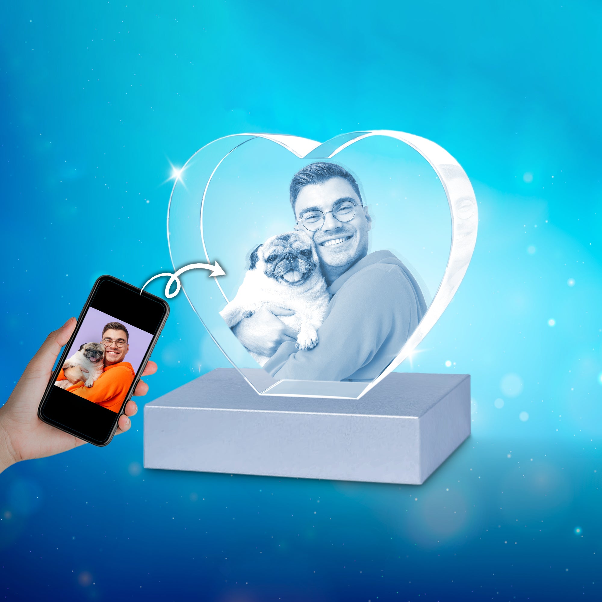 Medium Heart 3D Crystal