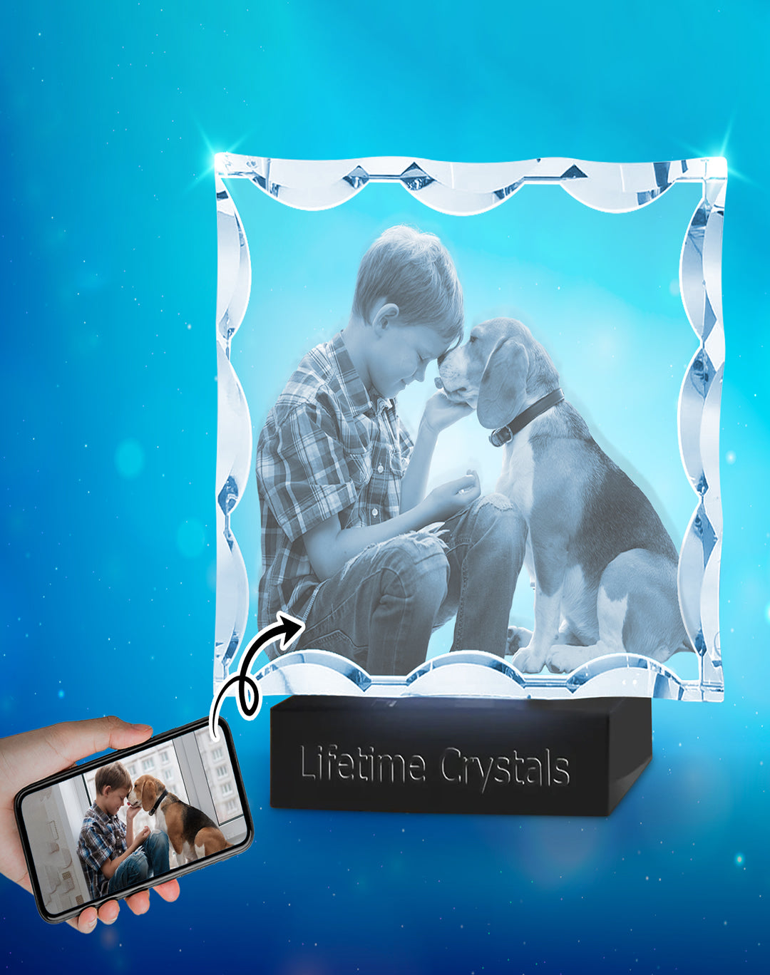 Small Notch 3D Crystal - Vertical