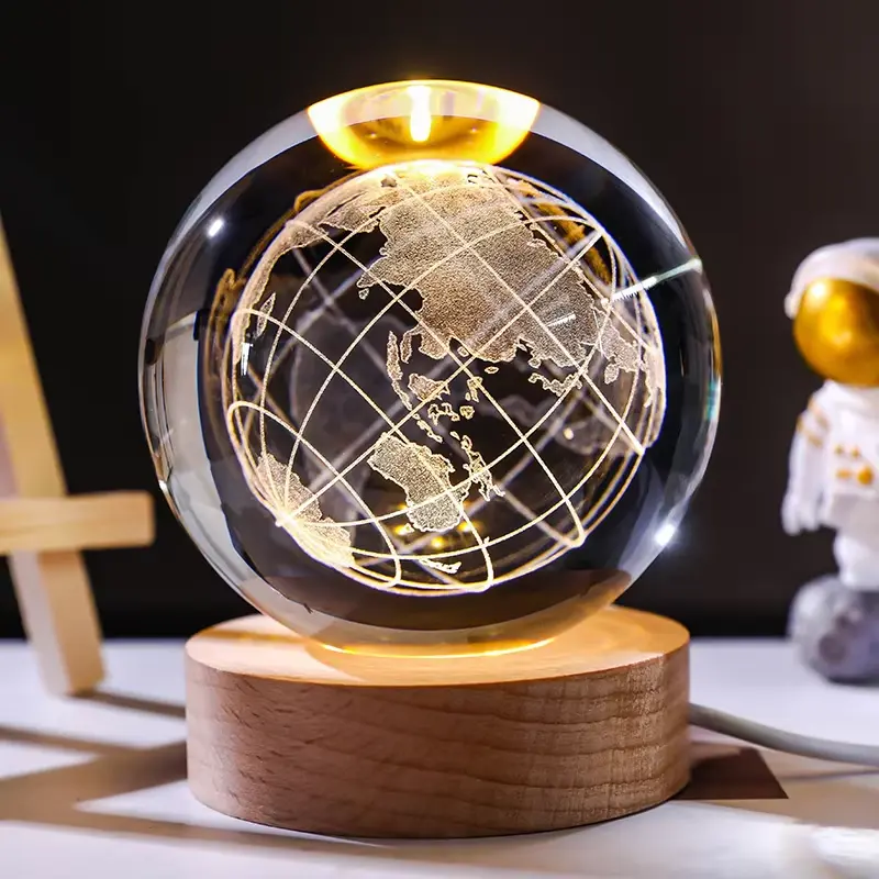 earth 3d crystal ball with the earth inside