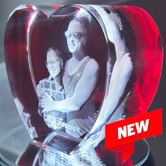 Compliments for our latest addition - heart shaped crystal with a red background