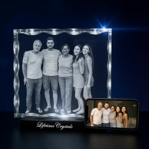 notch 3d photo crystal (horizontal) for family moments